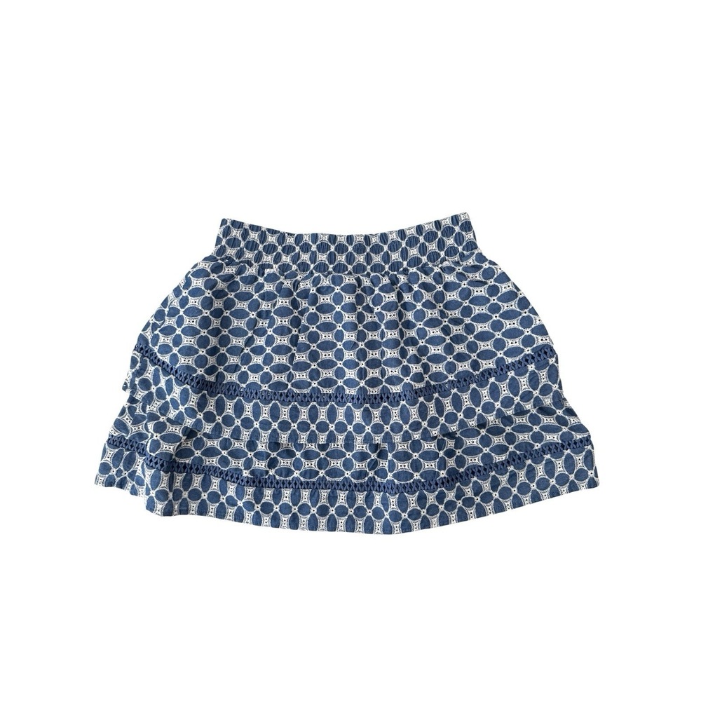 Rochelle Behrens The Skirt Mini Eyelet Women's Small Layered Coastal Cottagecore